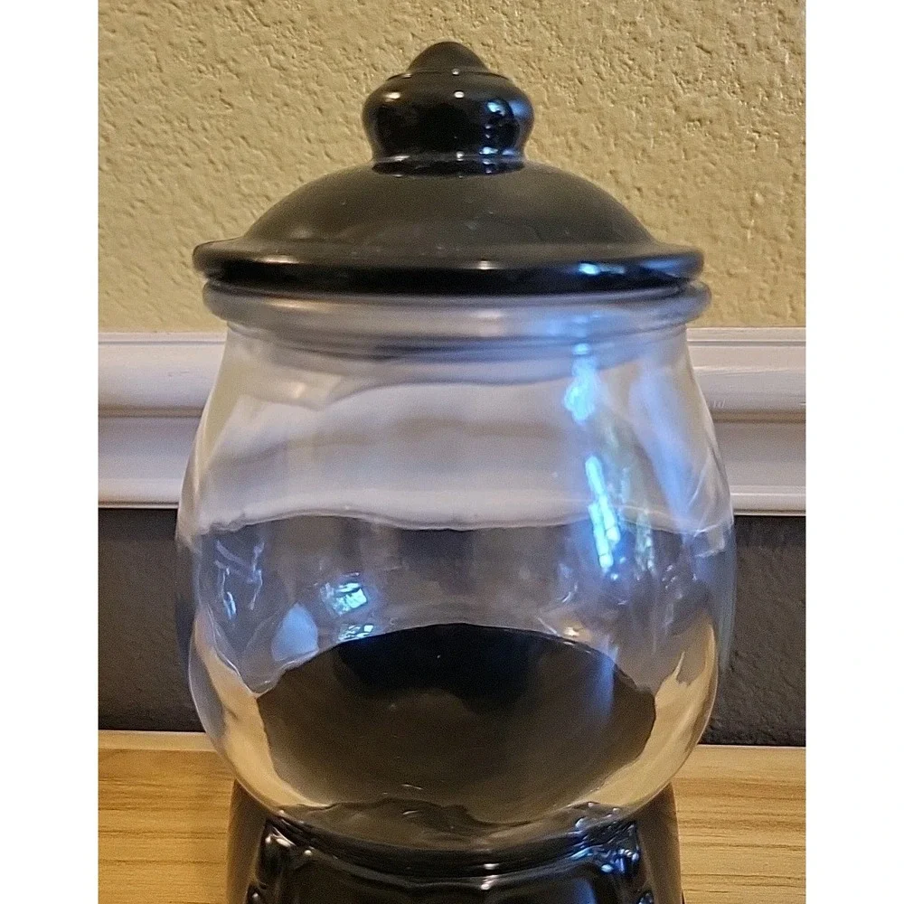 Target Halloween Black Glass Gumball Machine Candy Jar Canister All Seeing Eye